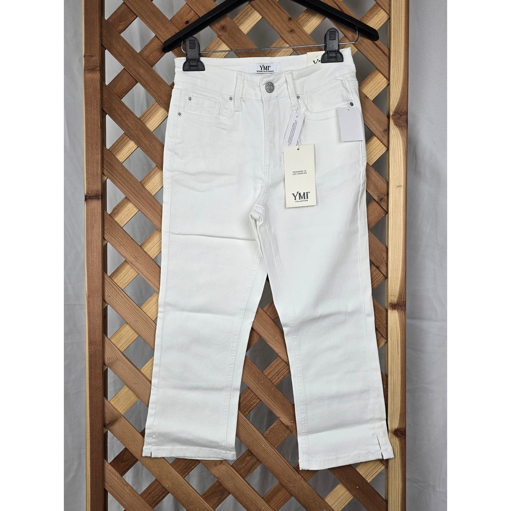 YMI Capri Jeans Womens 1/25 White Denim C113760 - New